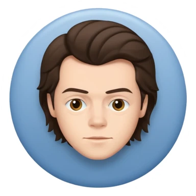 une personne joli, aqui ressemble a harry styles de 3 quart  dans un rond  sticker
