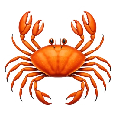 A live crab with eight legs and two pincers sticker