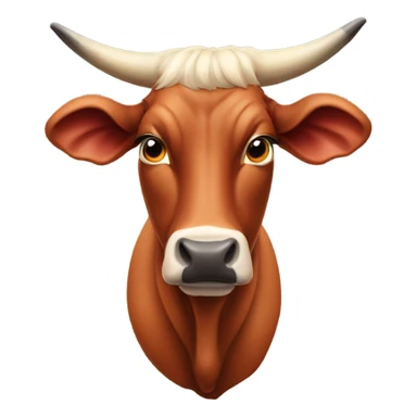 red brahman cow with one hump sticker