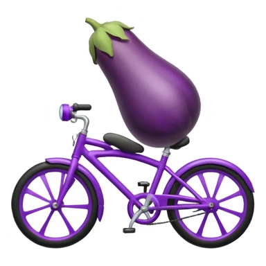 Eggplant riding bike  sticker