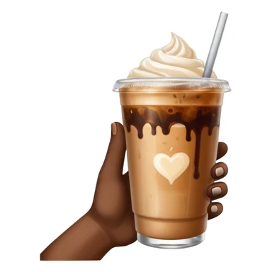 a white hand holding an iced coffee but just the hand and the cup sticker