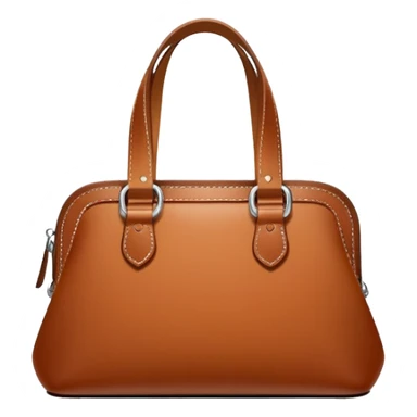 small cognac leather purse, minimal aesthetic, plain, fashionable sticker