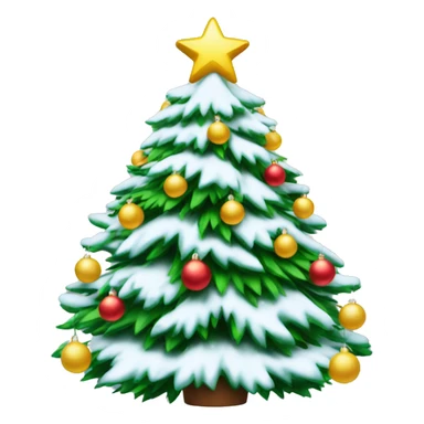 Snowy Christmas tree with nice decorations  sticker