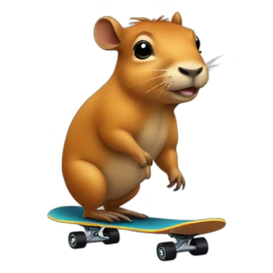 capivara riding skateboard sticker