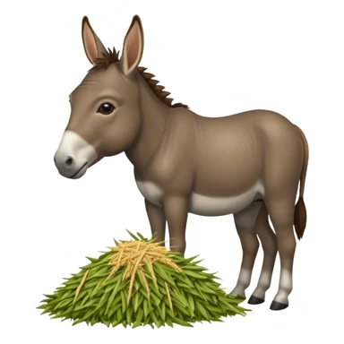 Donkey eating fodder sticker
