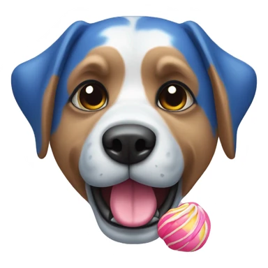 Perro azul con chuches  sticker