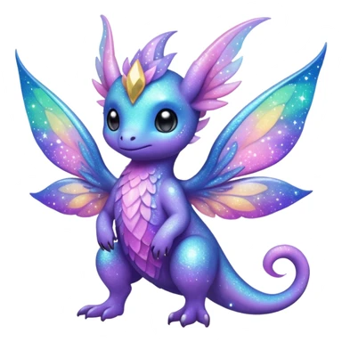 Pastel fantasy nebula glittery Randomly-faerie-drake-colored sparkly exotic Fakémon-creature sticker