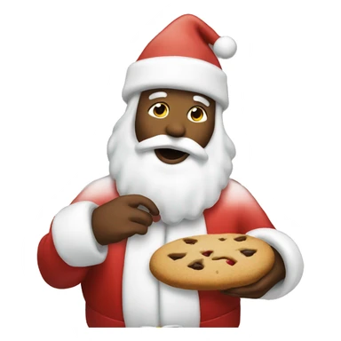 Santa eating Christmas cookie sticker