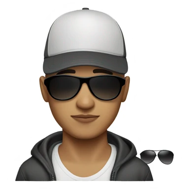 Bald Mexican young man with a baseball cap and dark cool sunglasses looking cool sticker
