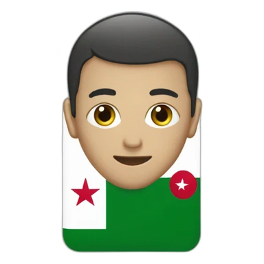 dark green passport with algerian flag sticker