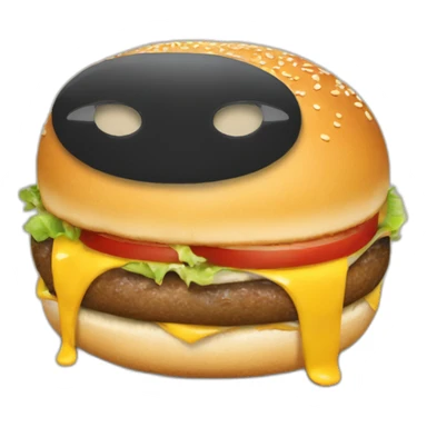 Macron qui mange un burger sticker