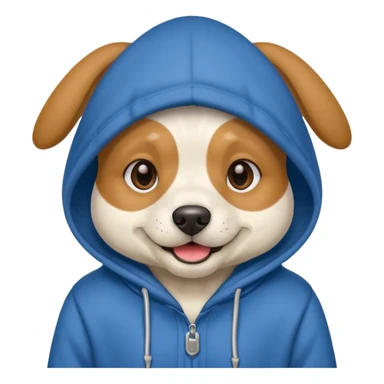 Dog wearing a hoodie sticker