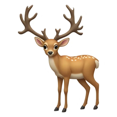 Deer wearing a now sticker