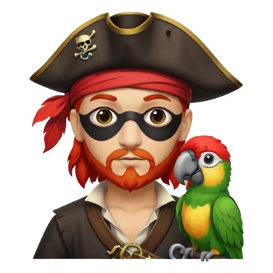 pirate with eye patch and parrot sticker