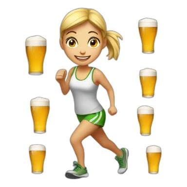 beer runner girl sticker
