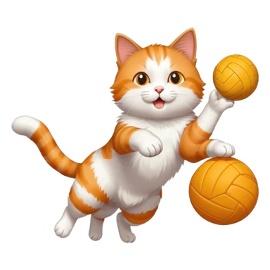Cat with volleyball  sticker