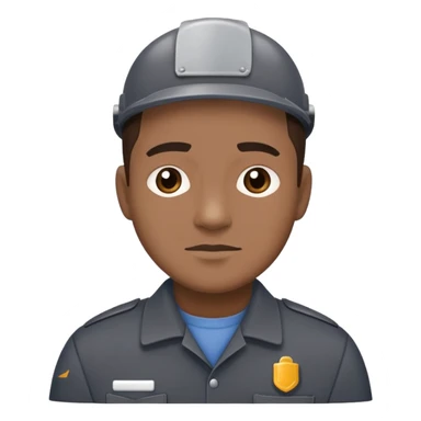 janitor wearing dark-grey custodian uniform sticker