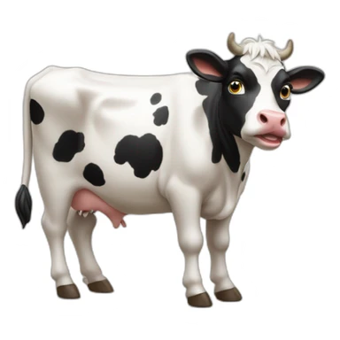 Vache avec un chat sur la tête sticker