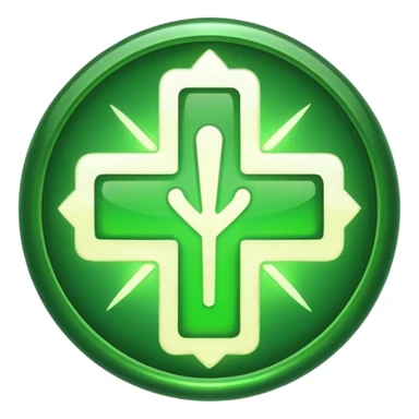 discord emoji's for a sword, shield, and a healing icon in the same style. Make it 3 separate emojis sticker