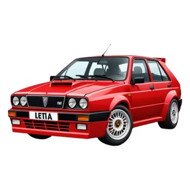 Please make an emoji of a Lancia delta hf integrale 8v fully stock make it as realistic as possible sticker