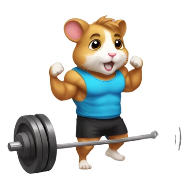 Jacked gym hamster sticker