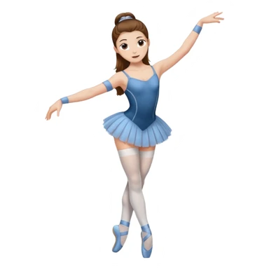 Ballet dancer in over the knee socks, leotard and long brown hair sticker