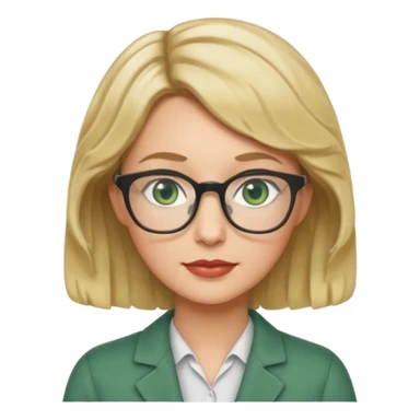 librarian teacher with short wavy blonde hair and green eyes sticker