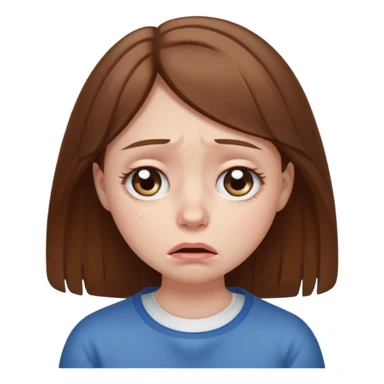 brown haired girl puffy swollen sad eyes sticker