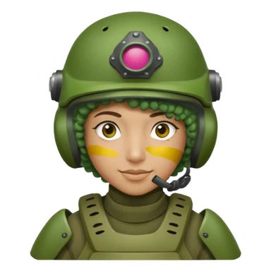 green curly haired painitball player with bi  sticker