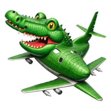Airplane with crocodile head sticker
