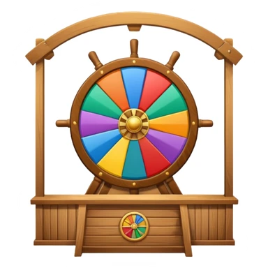 wheel of fortune, large, at booth, no ship wheel sticker