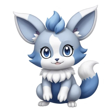 Minccino-Espurr-Meowstic-creature-hybrid, full body  sticker