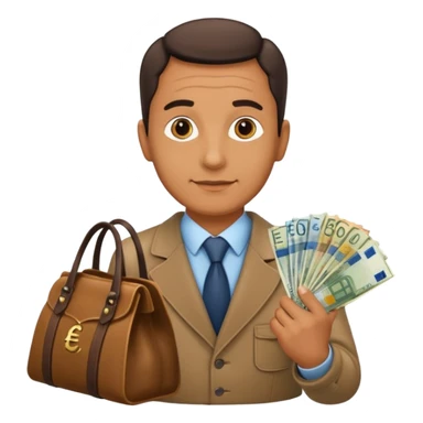 UNCLE WITH a bag of Euro MONEY sticker