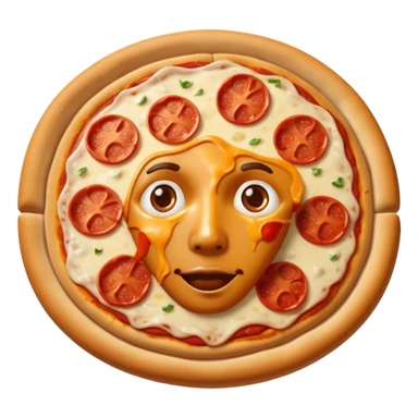 Pizza face sticker