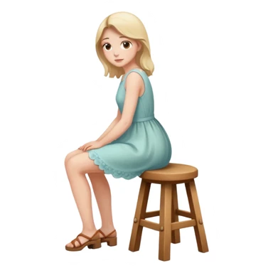 a person sitting on stool with backs turned

 sticker