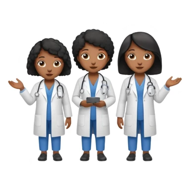 Three black girl sheep dressed as doctors sticker