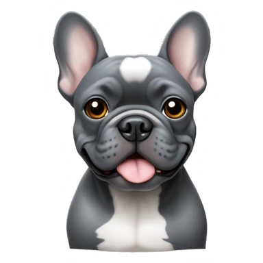 Dark grey French bulldog with light grey eyes  sticker