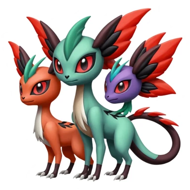 Meloetta-Yveltal-Noivern-Pokémon-Fakémon-creature sticker