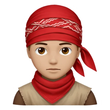 head bandana,Red, Negative: Character. sticker