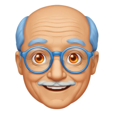 blue skinned orange glassed grandpa sticker