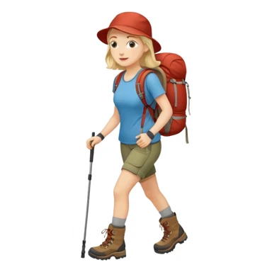 a woman hiking  sticker