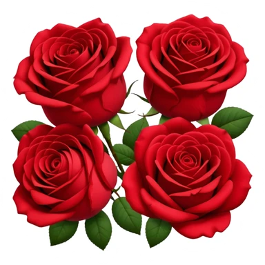 3d rending Realistic Still life, Deep red roses sticker