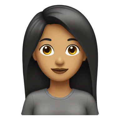 Mujer pelo negro largo flequillo sticker