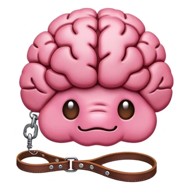Pink brain on a dog leash sticker