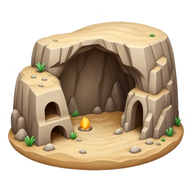 generate realistic detailed cave in 3d style with sand  sticker