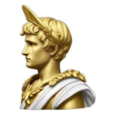 Laurel wreath short hair serious napoleon bonaparte golden statue sticker