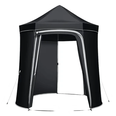 Tall Oval Narrow Pop up standing tent black for spray tan sticker
