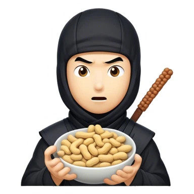 Ninja eating peanuts sticker