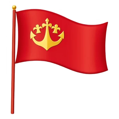 “Emoji-style red waving castle flag, flat clean lines, simple heraldic shape, no castle shown.” sticker