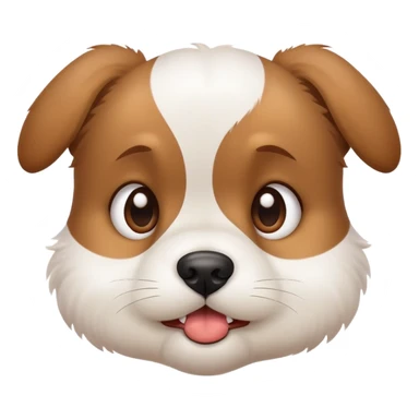 cute grimacing puppy with concerned eyes sticker